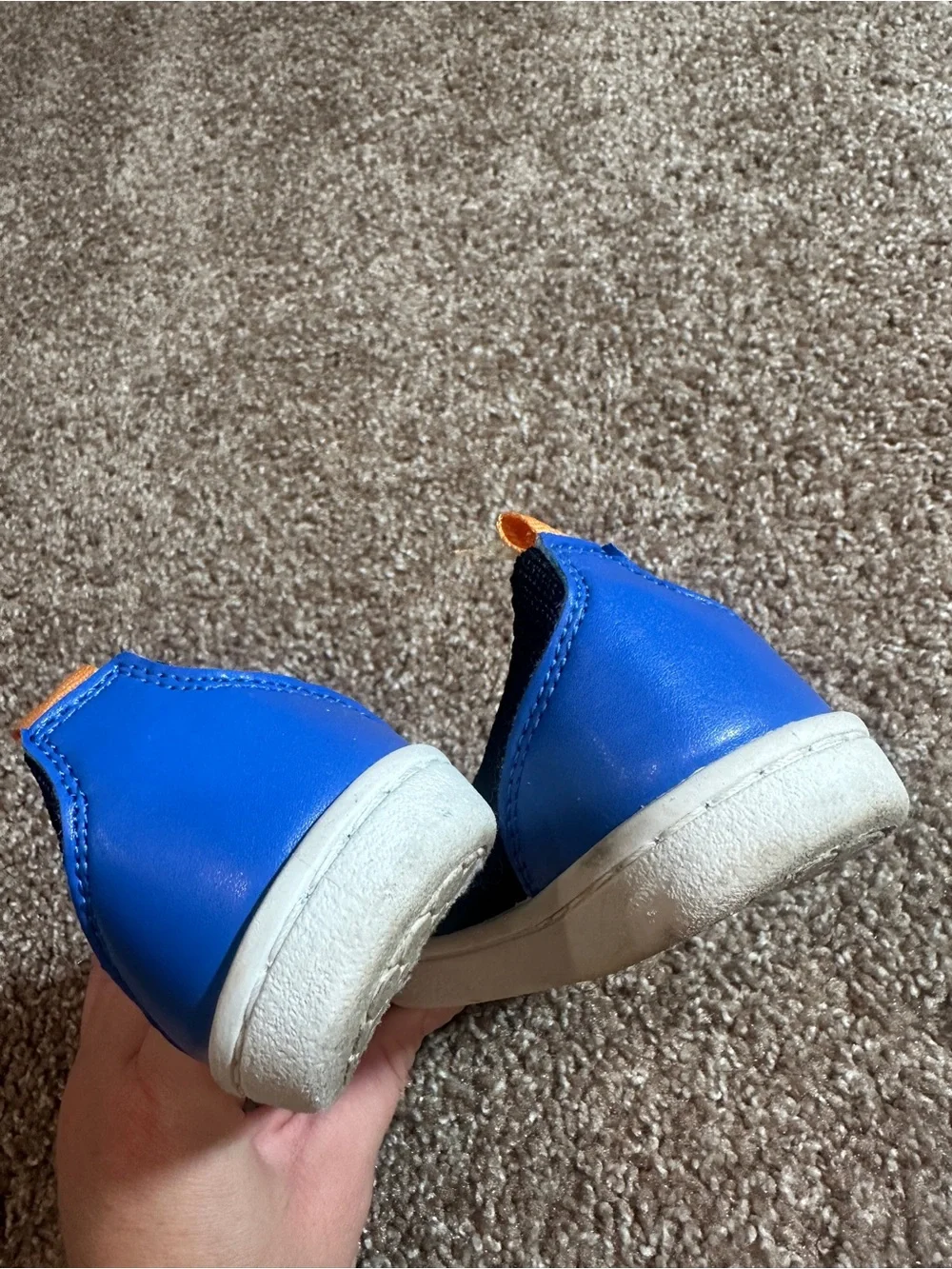 Cat & Jack Black Knit Slip-On Sneakers with Orange Pull Tabs